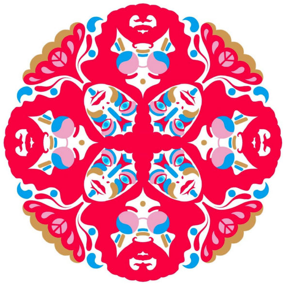 masque, japon, japonais, rouge, mandala